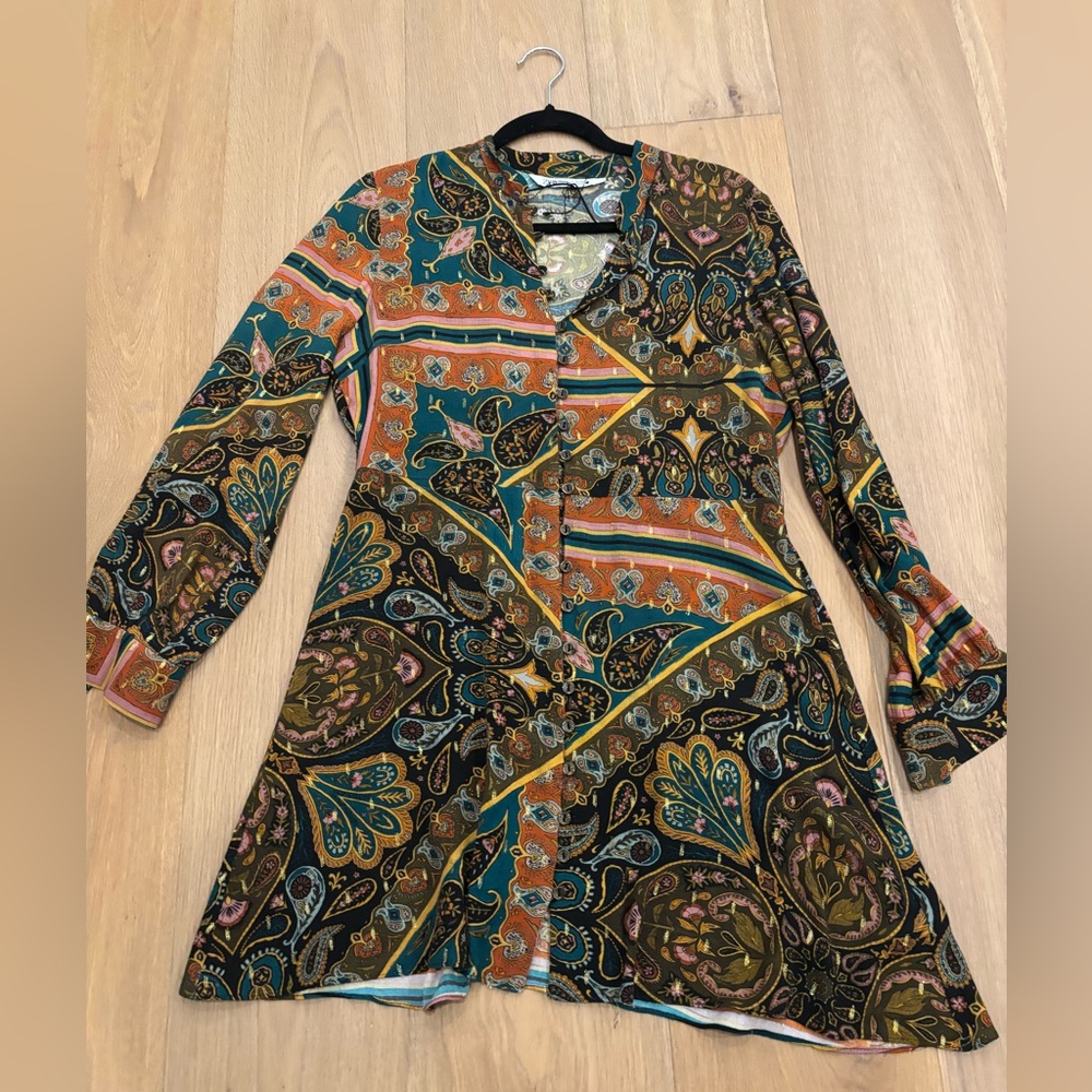 ZARA Paisley Long Sleeve Dress